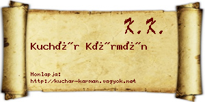 Kuchár Kármán névjegykártya